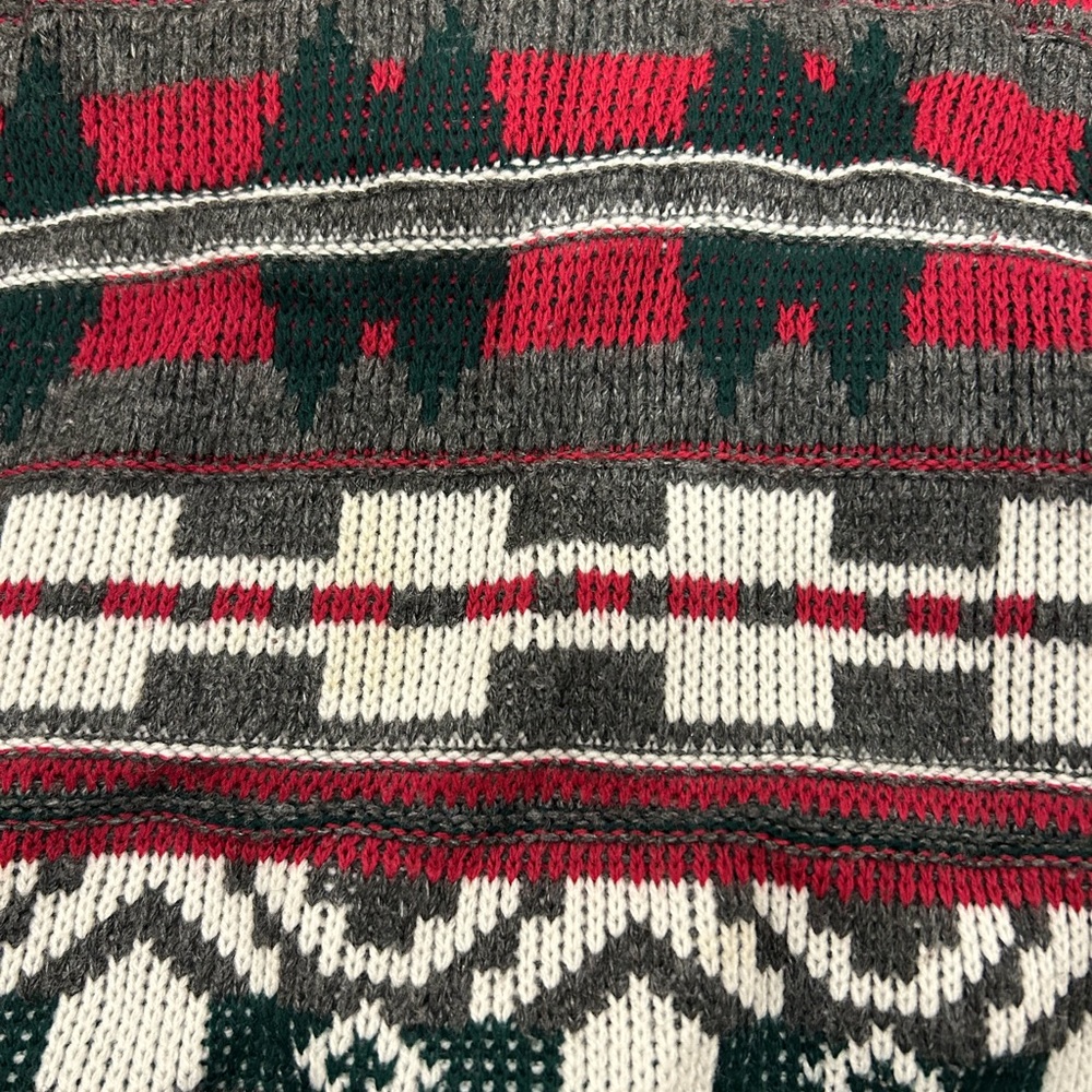 Vintage Knit Sweater grey, red, White, Green - Picture 3 of 3